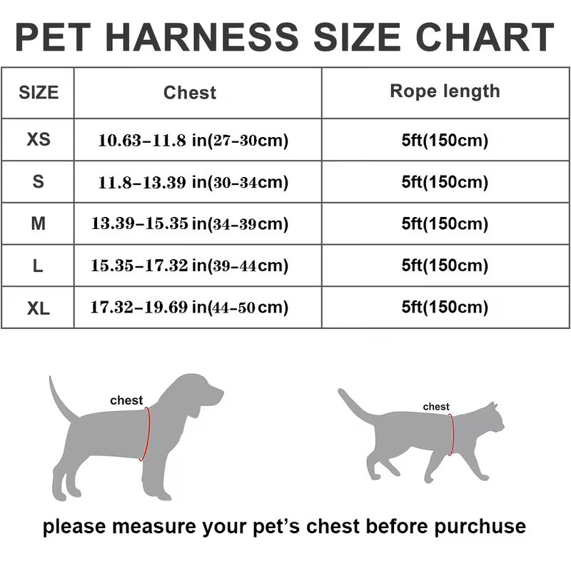 Step-In Reflective Mesh Pet Harness and Leash Set