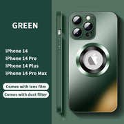 Magnetic AG Glass Frosted Case With Camera Lens Protector For iPhone 14 13