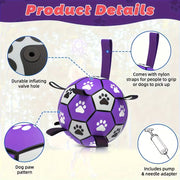 Interactive Pet Soccer Ball Tug of War Toy with Handle