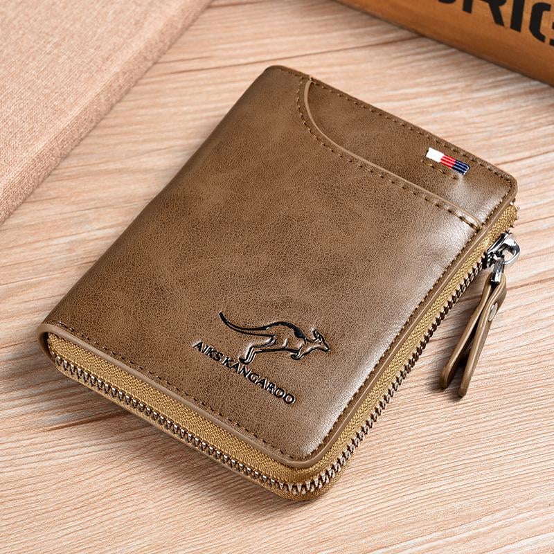 🔥 BIG SALE - 47% OFF 🔥🔥Men Wallet Zipper Genuine Leather Purse ( RFID PROTECTED )