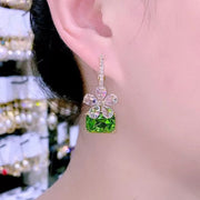🔥Last Day Promotion 49% OFF-Green Flower Crystal Earrings
