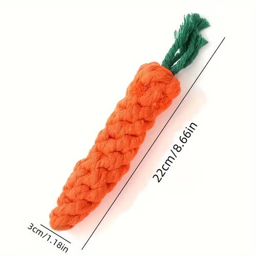 Bite-Resistant Carrot Rope Knot Chew Toy for Pets