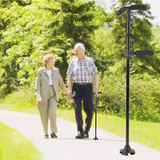 Aluminum alloy with LED light non-slip foldable walking stick