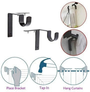 NO DRILL CURTAIN ROD BRACKETS HOLDERS