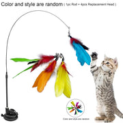 Cat Wand Toy Set with Feather Bird and Bell