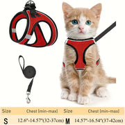 Escape-Proof Adjustable Reflective Mesh Pet Harness Set