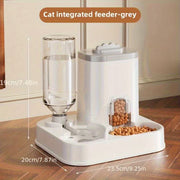 Automatic Pet Water Fountain with Built-In Food Bowl
