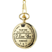 "TO MY SON\/ DAUGHTER\/ DAD" Quartz Pocket Chain Watch