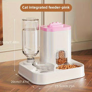 Automatic Pet Water Fountain with Built-In Food Bowl