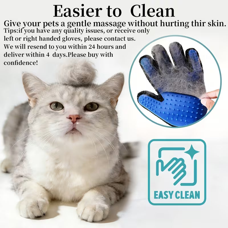 Pet Grooming Deshedding Massage Gloves 2-Pack