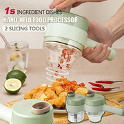 Best kitchen Tool💝 4 In 1 Handheld Electric Vegetable Cutter Set