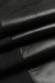FAUX LEATHER PANTS WITH CONTRASTING TRIM AND ZIPPER(Buy 2 Free Shipping)