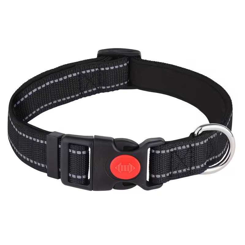 Adjustable Reflective Padded Nylon Safety Pet Collar