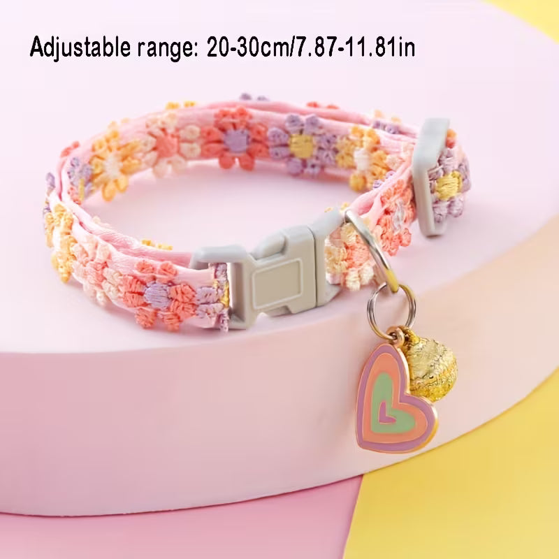 Adjustable Elegant Lace Pet Collar with Pendant