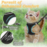 Escape-Proof Adjustable Reflective Mesh Pet Harness Set
