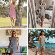 🔥2023 Hot Sale 😊Casual Sleeveless Striped Midi Dresses(49% OFF🎉)