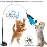 Cat Wand Toy Set with Feather Bird and Bell