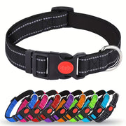 Adjustable Reflective Padded Nylon Safety Pet Collar