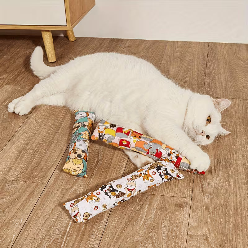 Catnip Chew Pillow Toy Happy Calming Plush for Pets
