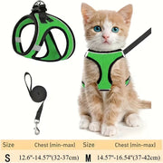 Escape-Proof Adjustable Reflective Mesh Pet Harness Set