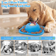 Slow Feeder Dog Bowl and Lick Mat with Ball