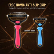 Dematting Comb Undercoat Rake Deshedding Brush for Pets