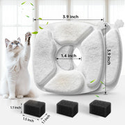 Pet Fountain Replacement Filters and Sponge Pads Set