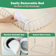 Foldable Cordless Cat Window Perch with Bolster Bed