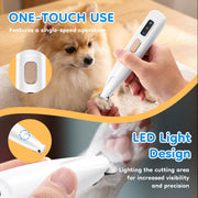 Quiet Rechargeable Pet Hair Trimmer with LED Light