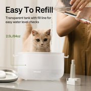 Stainless Steel Wireless Quiet Dual Flow Pet Fountain